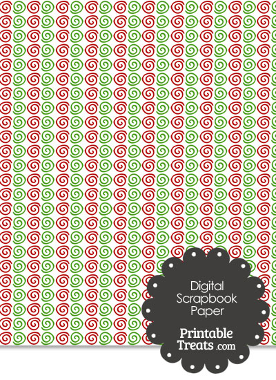 Christmas Swirls Digital Scrapbook Paper from PrintableTreats.com