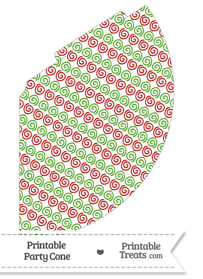 Christmas Swirls Party Cone from PrintableTreats.com