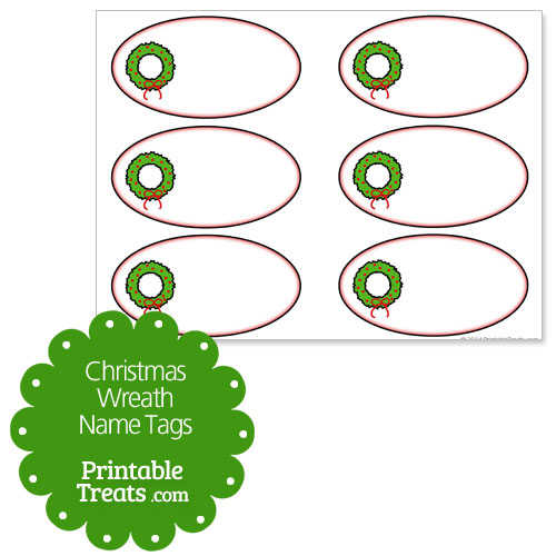 Christmas wreath name tags