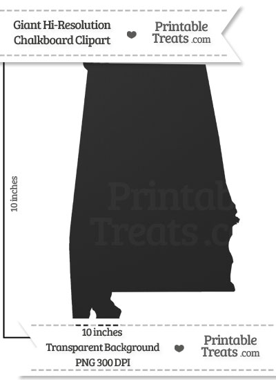 Clean Chalkboard Giant Alabama State Clipart from PrintableTreats.com