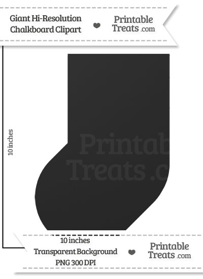 Clean Chalkboard Giant Baby Sock Clipart from PrintableTreats.com