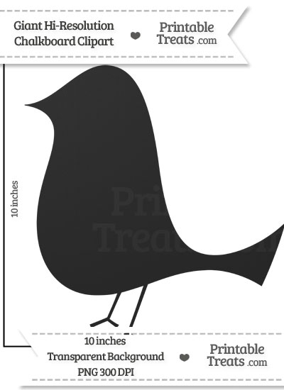 Clean Chalkboard Giant Birdy Clipart from PrintableTreats.com