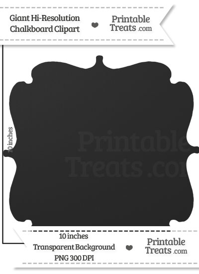 Clean Chalkboard Giant Bracket Frame Clipart from PrintableTreats.com