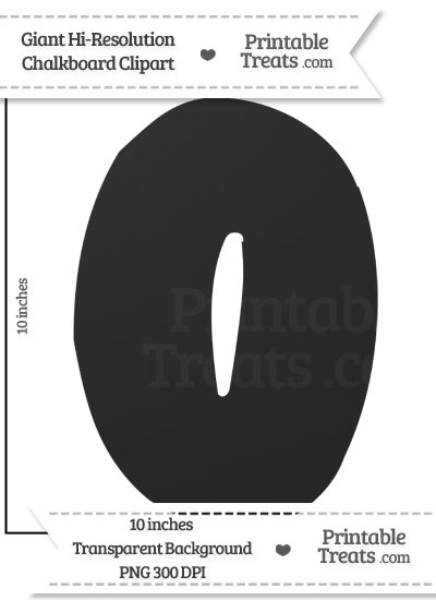 Clean Chalkboard Giant Bubble Number 0 Clipart from PrintableTreats.com