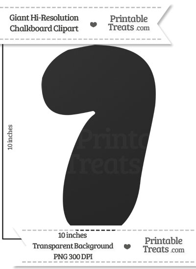 Clean Chalkboard Giant Bubble Number 7 Clipart from PrintableTreats.com