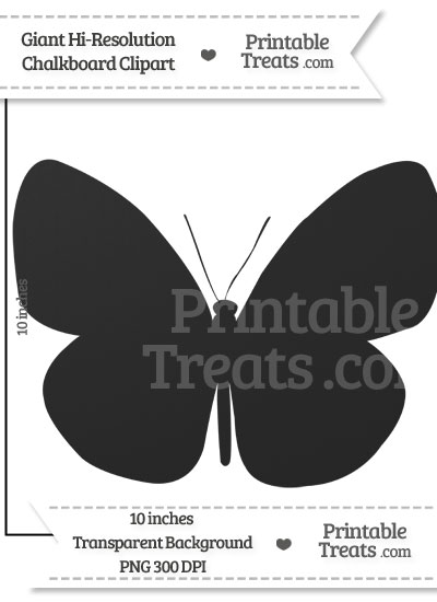 Clean Chalkboard Giant Butterfly Clipart from PrintableTreats.com