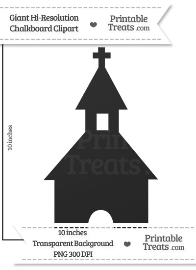 Clean Chalkboard Giant Church Steeple Clipart from PrintableTreats.com