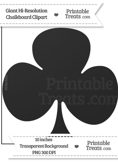 Clean Chalkboard Giant Club Card Symbol Clipart from PrintableTreats.com