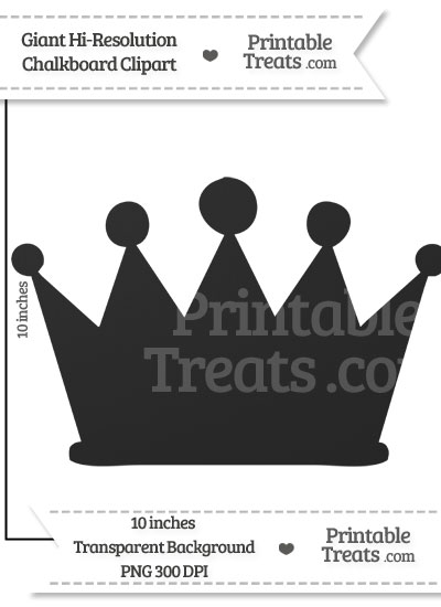 Clean Chalkboard Giant Crown Clipart from PrintableTreats.com