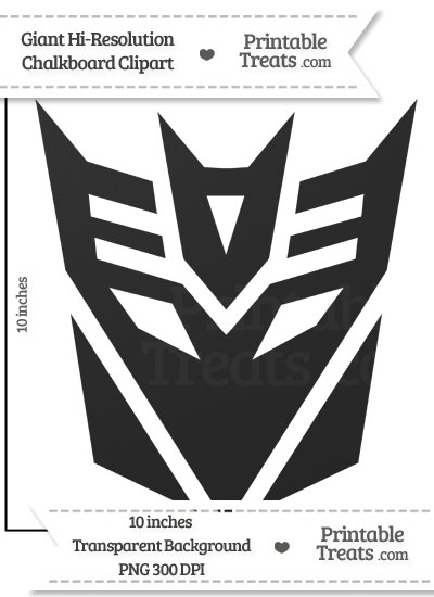 Clean Chalkboard Giant Decepticon Symbol Clipart from PrintableTreats.com