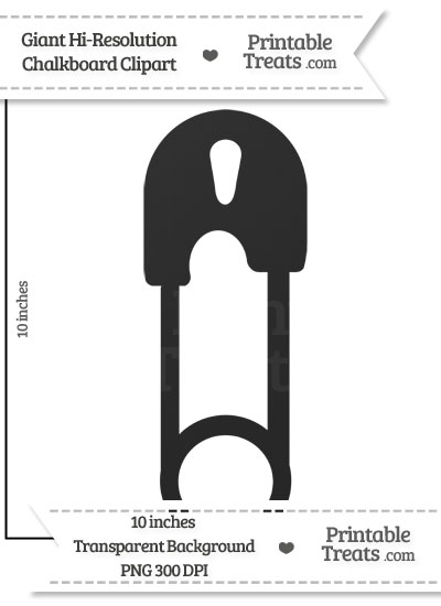 Clean Chalkboard Giant Diaper Pin Clipart from PrintableTreats.com