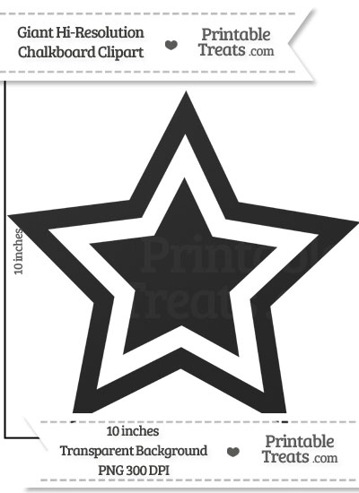 Clean Chalkboard Giant Double Star Clipart from PrintableTreats.com