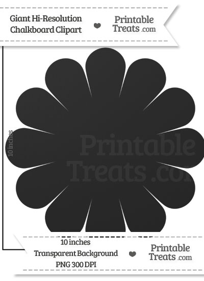 Clean Chalkboard Giant Flower Clipart from PrintableTreats.com
