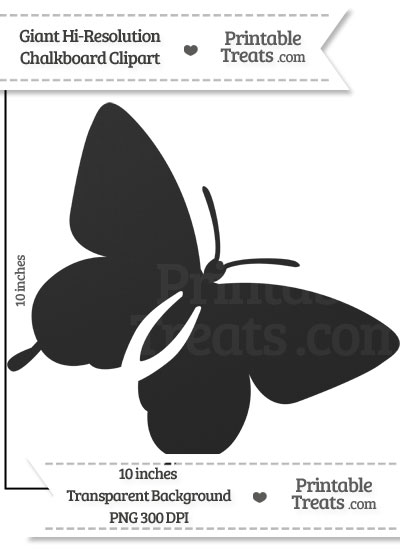 Clean Chalkboard Giant Flying Butterfly Clipart from PrintableTreats.com