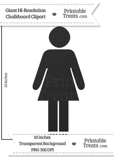 Clean Chalkboard Giant Girl Pictograph Clipart from PrintableTreats.com