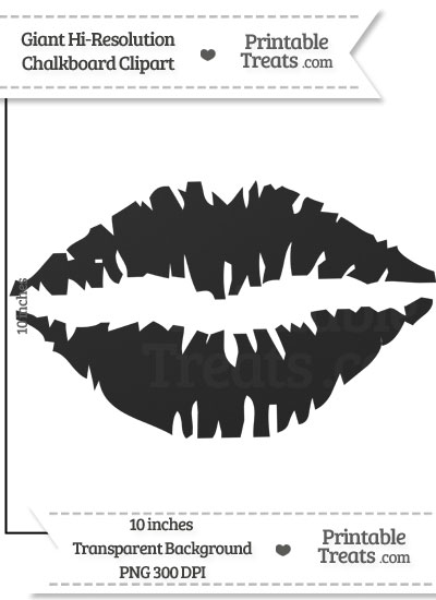 Clean Chalkboard Giant Kiss Clipart from PrintableTreats.com
