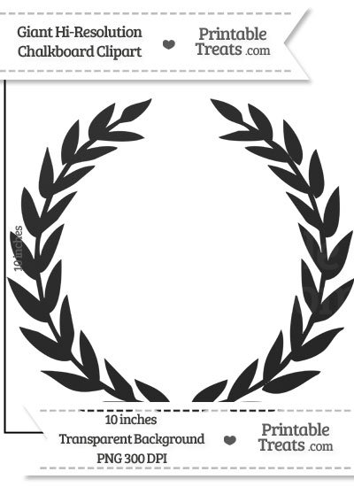 Clean Chalkboard Giant Laurel Wreath Clipart from PrintableTreats.com