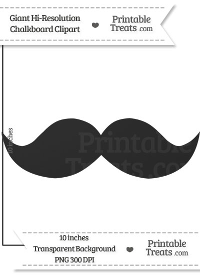 Clean Chalkboard Giant Mustache Clipart from PrintableTreats.com