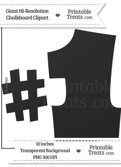 Clean Chalkboard Giant Number One Clipart from PrintableTreats.com