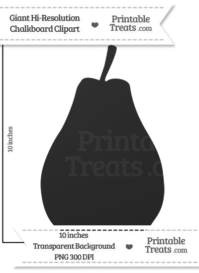 Clean Chalkboard Giant Pear Clipart from PrintableTreats.com