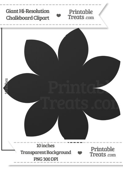 Clean Chalkboard Giant Pointed Petal Flower Clipart from PrintableTreats.com