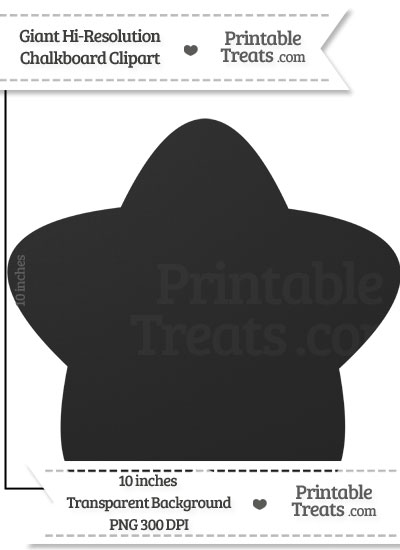 Clean Chalkboard Giant Rounded Star Clipart from PrintableTreats.com