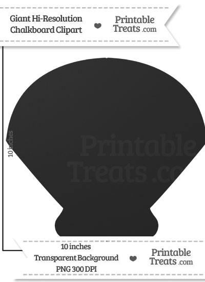 Clean Chalkboard Giant Sea Shell Clipart from PrintableTreats.com
