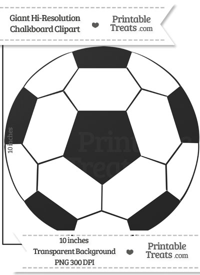 Clean Chalkboard Giant Soccer Ball Clipart from PrintableTreats.com