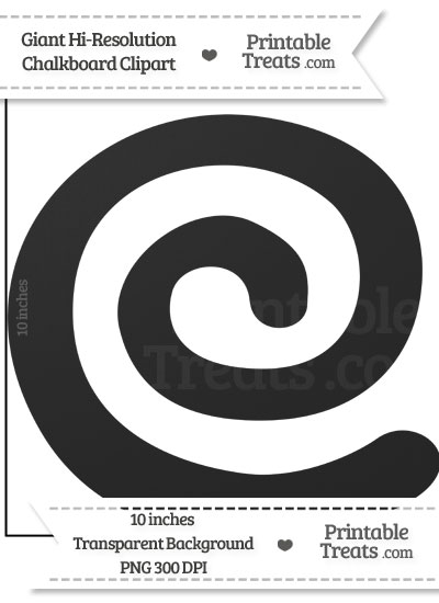 Clean Chalkboard Giant Swirl Clipart from PrintableTreats.com