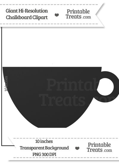 Clean Chalkboard Giant Teacup Clipart from PrintableTreats.com