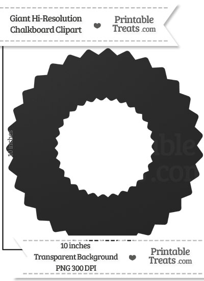 Clean Chalkboard Giant Wreath Clipart from PrintableTreats.com