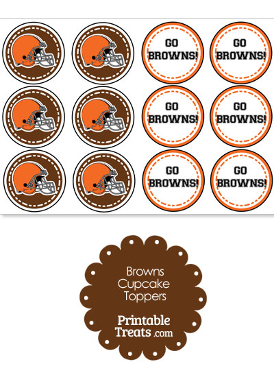 Cleveland Browns Cupcake Toppers from PrintableTreats.com