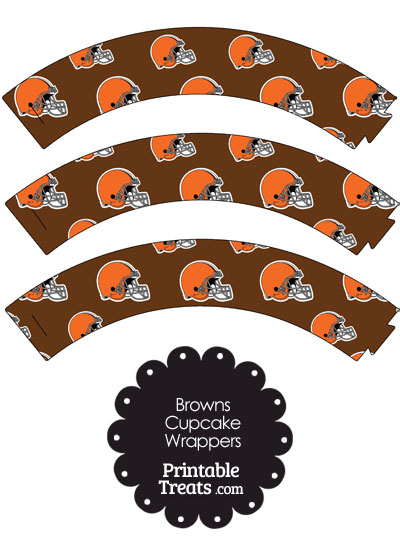 Cleveland Browns Football Helmet Cupcake Wrappers from PrintableTreats.com