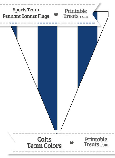 Colts Colors Pennant Banner Flag from PrintableTreats.com