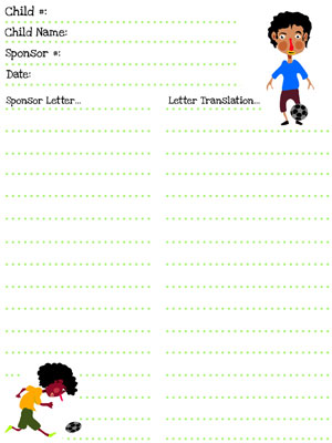 compassion soccer player stationery