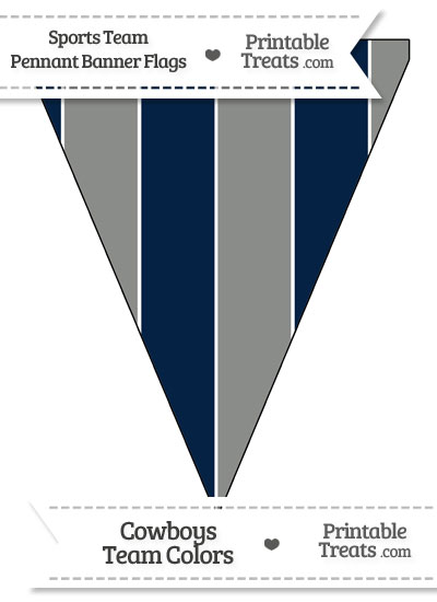 Cowboys Colors Pennant Banner Flag from PrintableTreats.com