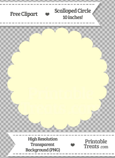 Cream Scalloped Circle Clipart from PrintableTreats.com