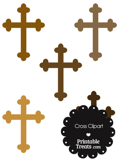 Cross Clipart in Shades of Brown from PrintableTreats.com