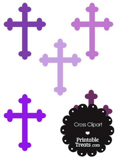 Cross Clipart in Shades of Purple from PrintableTreats.com