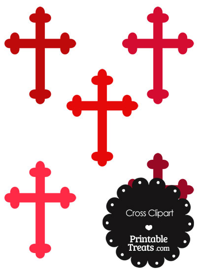 Cross Clipart in Shades of Red from PrintableTreats.com