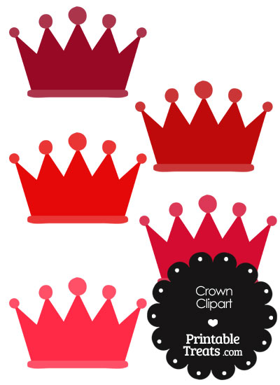 Crown Clipart in Shades of Red from PrintableTreats.com