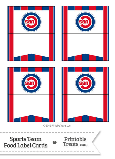 Cubs Food Label Buffet Cards from PrintableTreats.com
