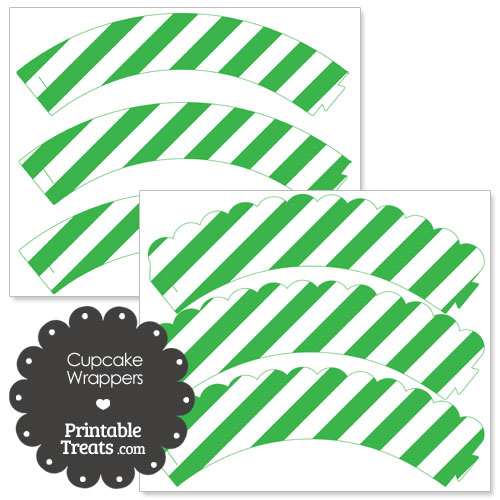 cupcake wrappers with green stripes