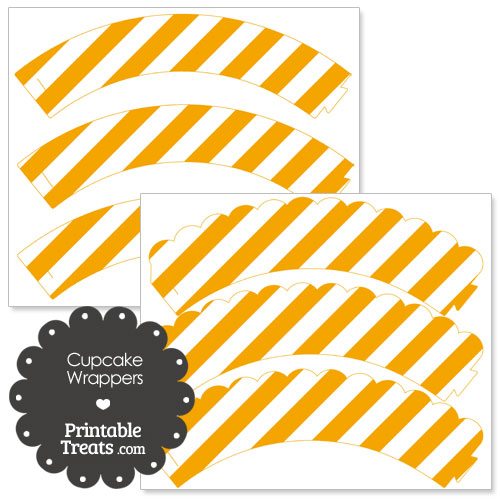 cupcake wrappers with orange stripes