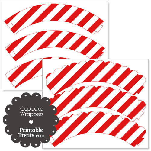 cupcake wrappers with red stripes