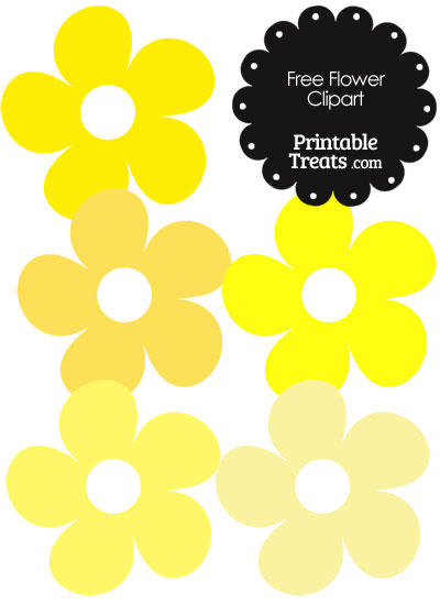 Cute Flower Clipart in Shades of Yellow from PrintableTreats.com