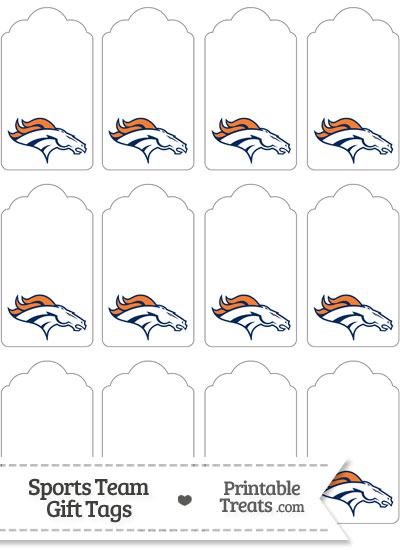 Denver Broncos Gift Tags from PrintableTreats.com