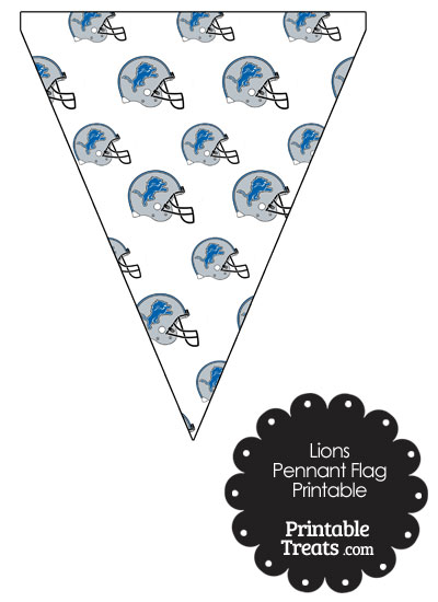 Detroit Lions Football Helmet Pennant Banners from PrintableTreats.com