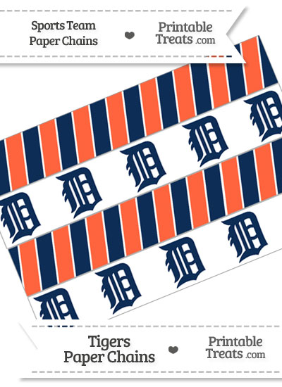 Detroit Tigers Paper Chains from PrintableTreats.com