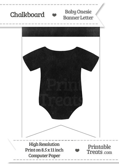 Dirty Chalkboard Baby Onesie Shaped Banner Blank Spacer Flag from PrintableTreats.com